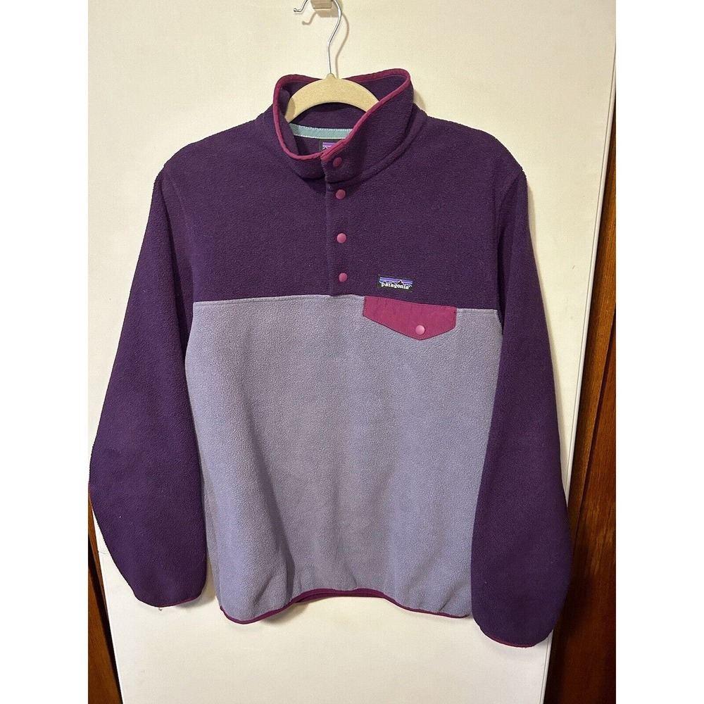 Patagonia Women's Synchilla Purple Fleece Snap T Pullover Size Medium